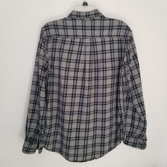 Northwest Territory Shirt Mens Medium Flannel Button-Up Gray Blue Black Plaid - Picture 3 of 10